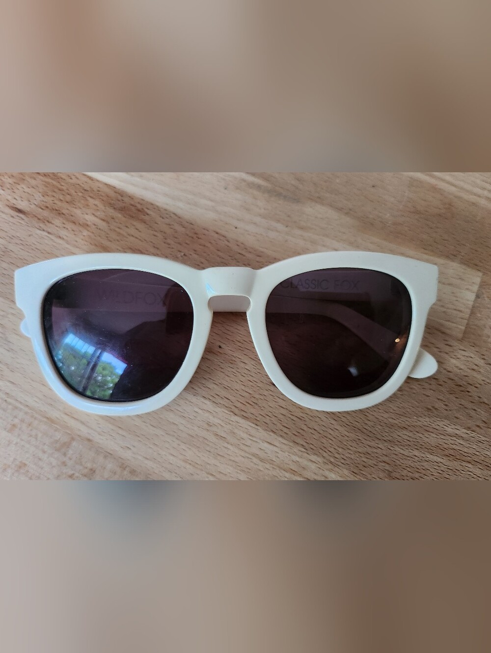 Wildfox White Frame Sunglasses with Silver Logo